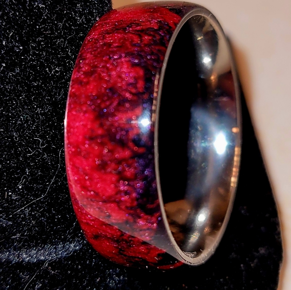 One of a kind handmade epoxy ring